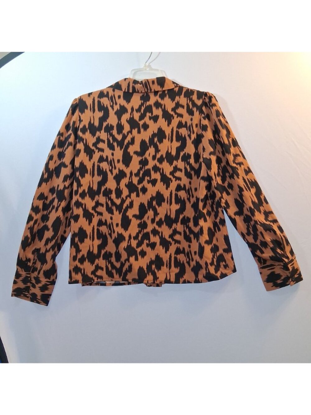 Leopard Print Button-Up Long Sleeve Blouse By Shein Size XL - Picture 6 of 6